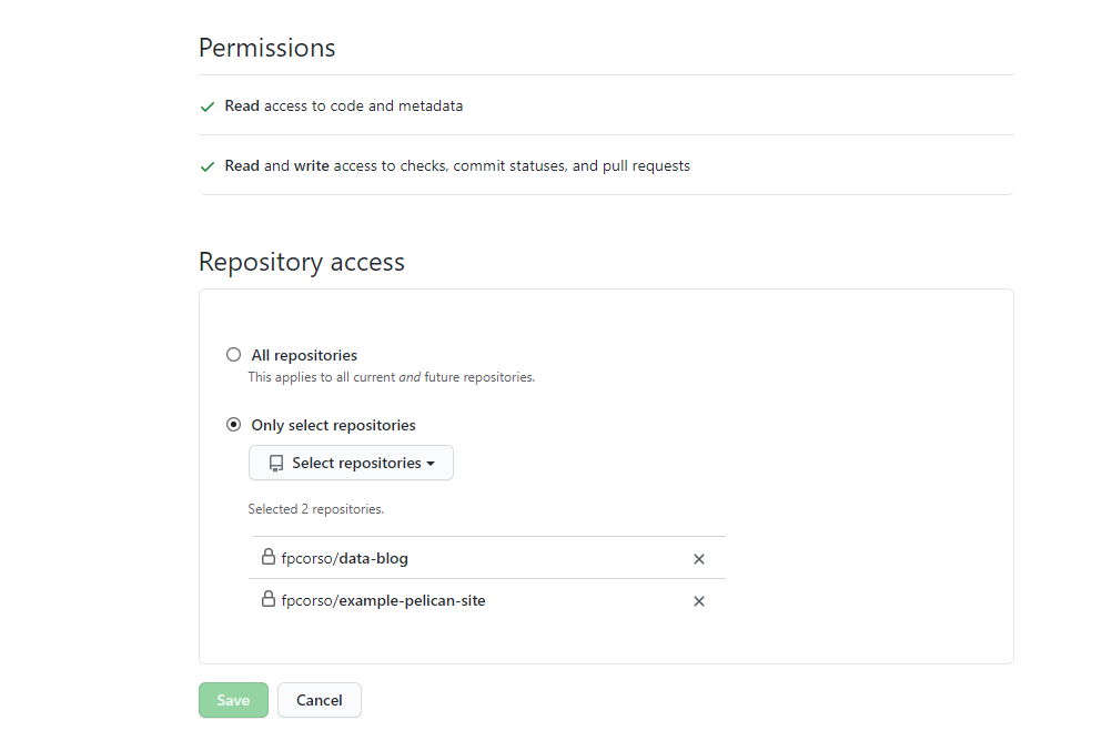 Permissions needed for Netlify