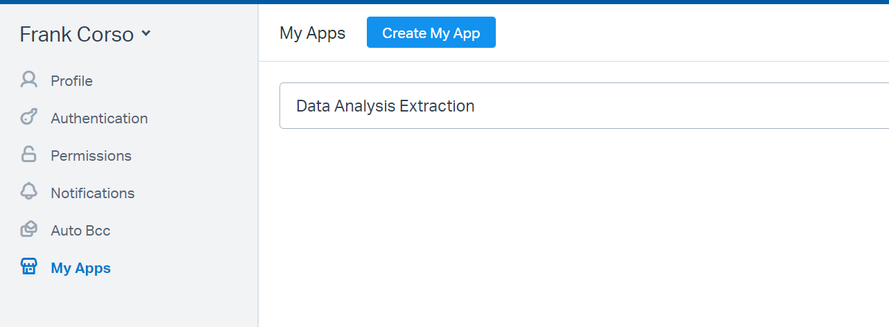 Help Scout's My Apps page with a "Create My App" button.