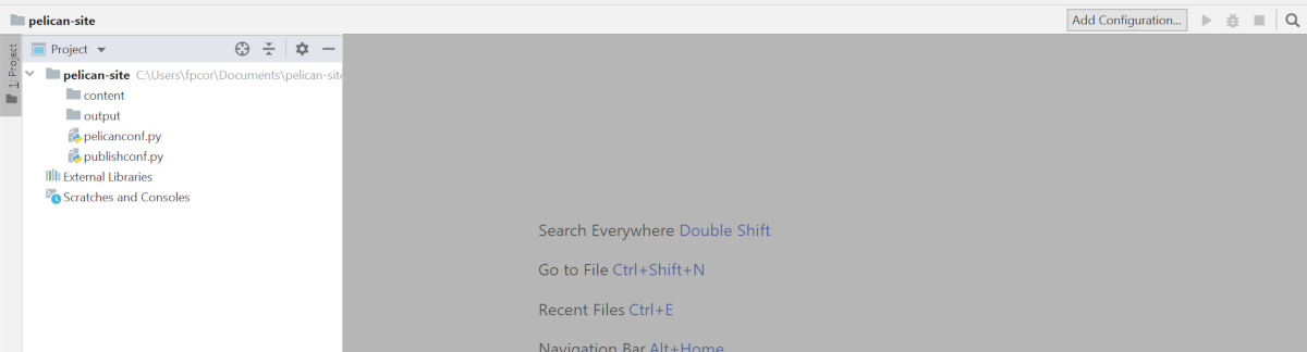 Directory showing two folders of content and output